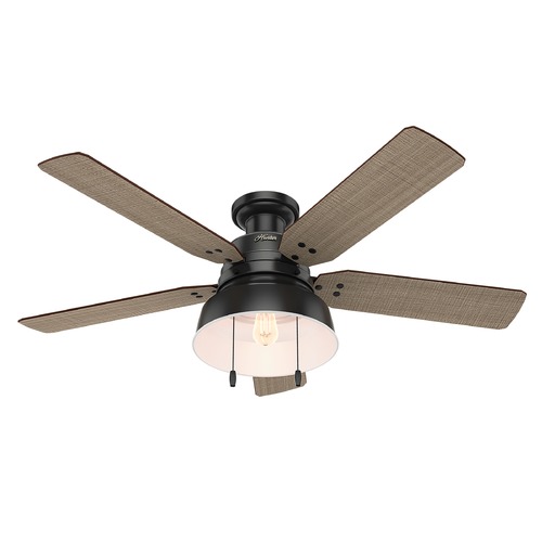 Mill Valley 52-Inch Outdoor Hugger Fan in Matte Black by Hunter Fan Company