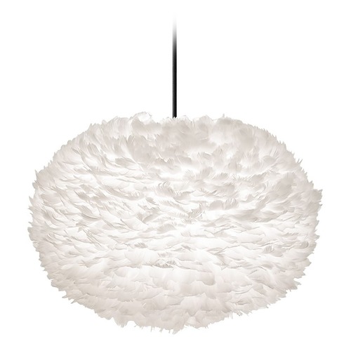 UMAGE UMAGE Black Pendant Light with White Feather Shade 3004_4010