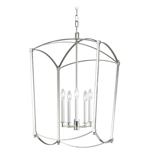 Visual Comfort Studio Collection Thayer Polished Nickel Pendant by Visual Comfort Studio F3323/5PN