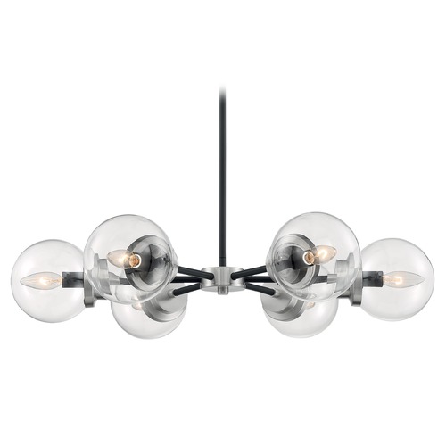 Axis Matte Black & Brushed Nickel Accents Chandelier by Satco Lighting
