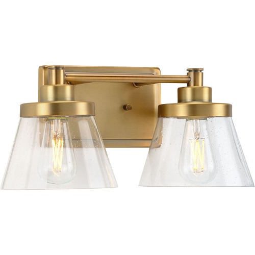 Hinton 15.50-Inch Bath Light in Vintage Brass by Progress Lighting