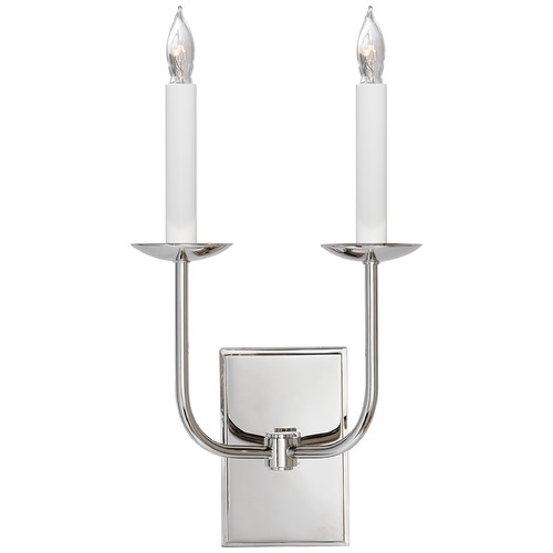 E.F. Chapman TT Double Sconce in Polished Nickel by Visual Comfort Signature