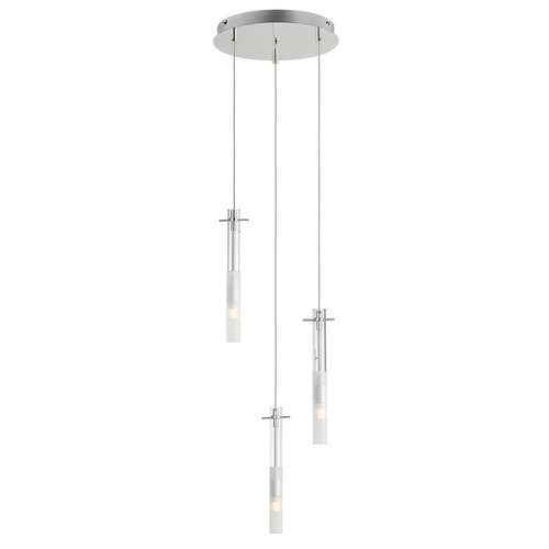 Pipette 3-Light LED Pendant in Polished Chrome by ET2 Lighting