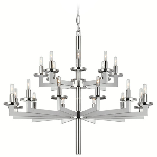 Visual Comfort Signature Collection Kelly Wearstler Liaison Chandelier in Polished Nickel by VC Signature KW5201PN