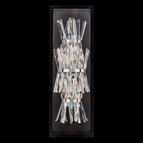 Allegri Crystal Esterno Cristallo Matte Black & Chrome LED Outdoor Wall Light