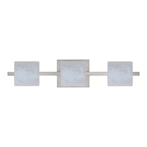 Modern Bathroom Light White Glass Satin Nickel by Besa Lighting