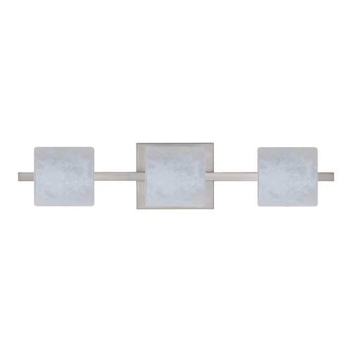 Besa Lighting Modern Bathroom Light White Glass Satin Nickel by Besa Lighting 3WS-787319-SN