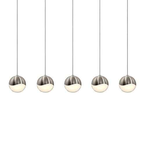 Grapes Satin Nickel 5-Light LED Multi-Light Pendant by Sonneman Lighting