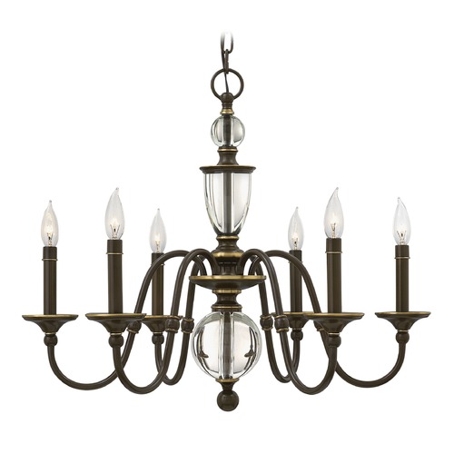 Eleanor 27.25-Inch Light Oiled Bronze Chandelier by Hinkley Lighting