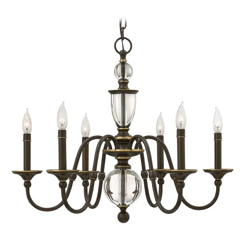 Hinkley Eleanor 27.25-Inch Light Oiled Bronze Chandelier by Hinkley Lighting 4956LZ