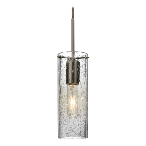 Besa Lighting Seeded Glass Mini-Pendant Light Bronze Juni by Besa Lighting 1JT-JUNI10CL-BR