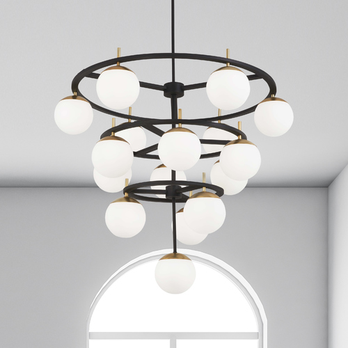 George Kovacs Lighting Alluria 16-Light Chandelier in Weathered Black & Autumn Gold by George Kovacs P1359-618