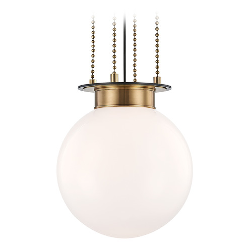 Hudson Valley Lighting Hudson Valley Lighting Gunther Aged Old Bronze Pendant Light with Globe Shade 2014-AOB