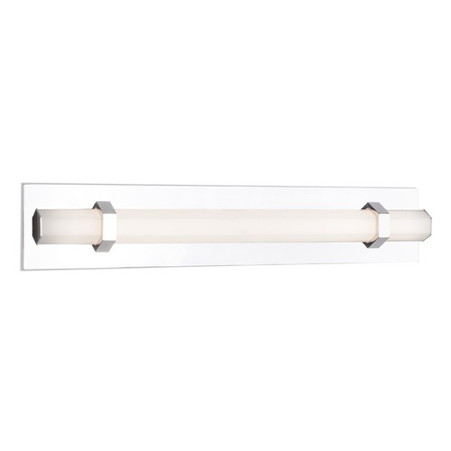 Modern Chrome LED Bathroom Light with White Shade 3000K 1680LM by Kuzco Lighting