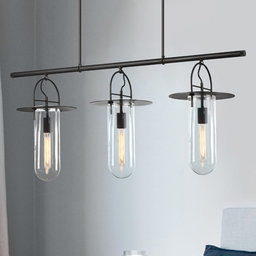 Visual Comfort Studio Collection Kelly Wearstler Nuance 45-Inch Long Aged Iron Linear Chandelier by Visual Comfort Studio KC1023AI