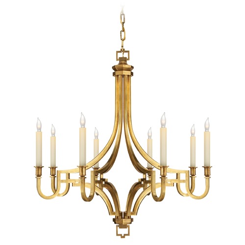 Visual Comfort Signature Collection E.F. Chapman Mykonos Chandelier in Antique Brass by Visual Comfort Signature CHC1561AB