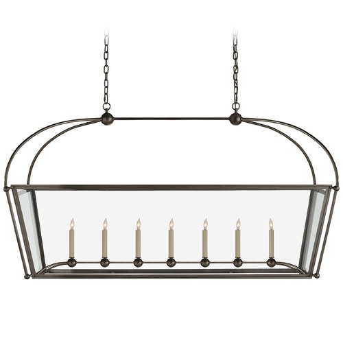 Visual Comfort Signature Collection E.F. Chapman Riverside Linear Pendant in Bronze by Visual Comfort Signature CHC5438BZCG