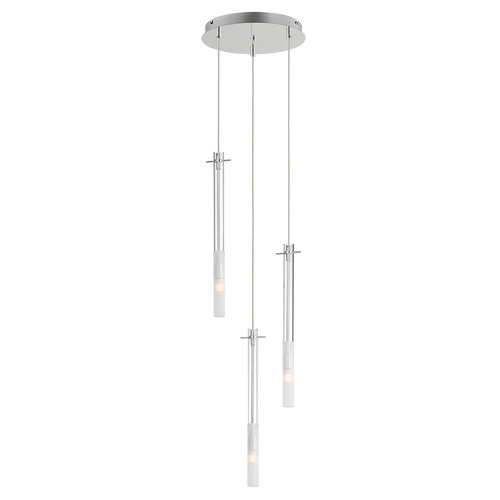 Pipette 3-Light LED Pendant in Polished Chrome by ET2 Lighting