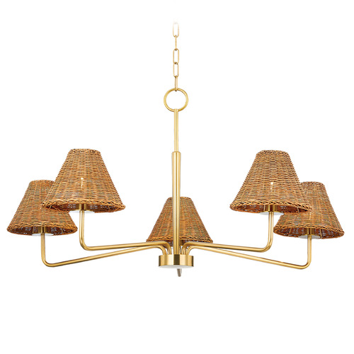 Mitzi by Hudson Valley Mitzi Suki Aged Brass 5-Light Chandelier H704805-AGB