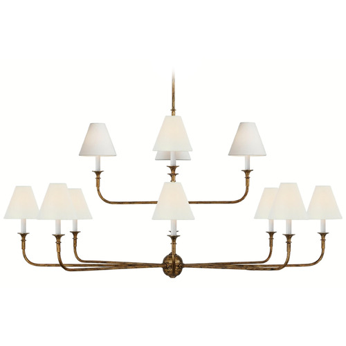 Visual Comfort Signature Collection Thomas OBrien Piaf Chandelier in Antique Gild by VC Signature TOB5453AGL