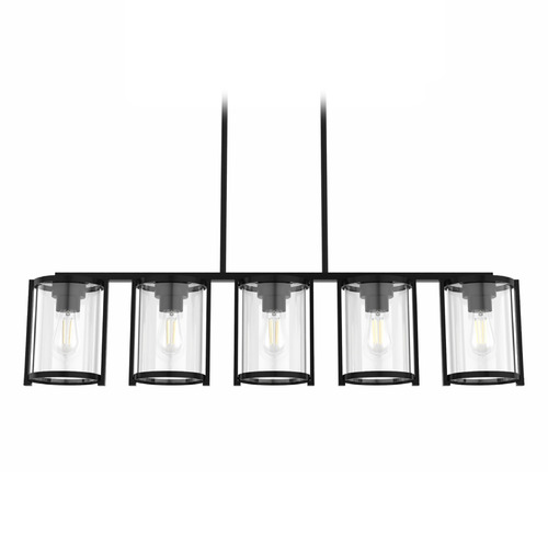 Hunter Fan Company Astwood Matte Black Island Light with Cylindrical Shade