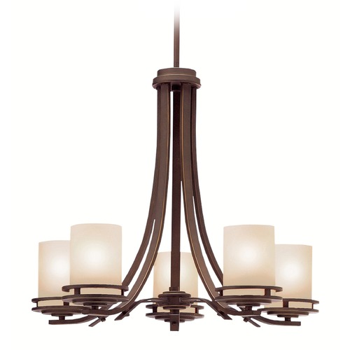 Kichler Lighting Hendrik 5-Light Bronze Chandelier with Etched Glass by Kichler Lighting 1672OZ