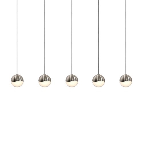 Grapes Satin Nickel 5-Light LED Multi-Light Pendant by Sonneman Lighting
