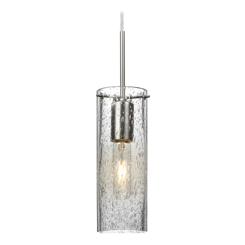 Seeded Glass Mini-Pendant Light Satin Nickel Juni by Besa Lighting