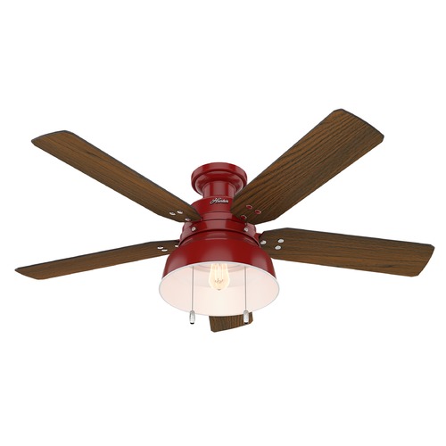 Mill Valley 52-Inch Outdoor Hugger Fan in Barn Red by Hunter Fan Company