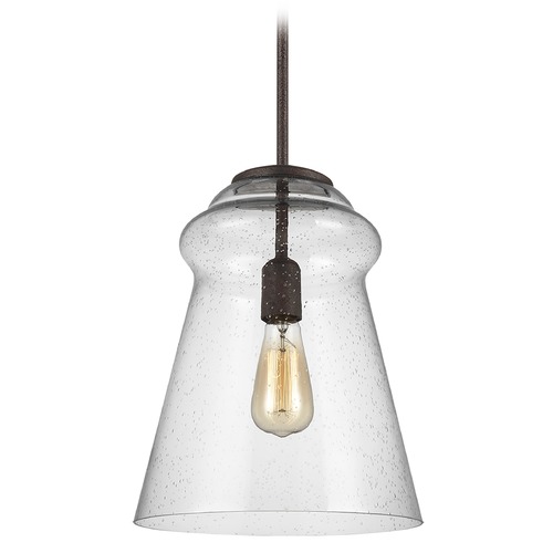 Generation Lighting Loras Dark Weathered Iron Pendant by Generation Lighting P1459DWI