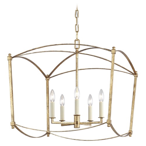 Visual Comfort Studio Collection Thayer Antique Gild Pendant by Visual Comfort Studio F3325/5ADB