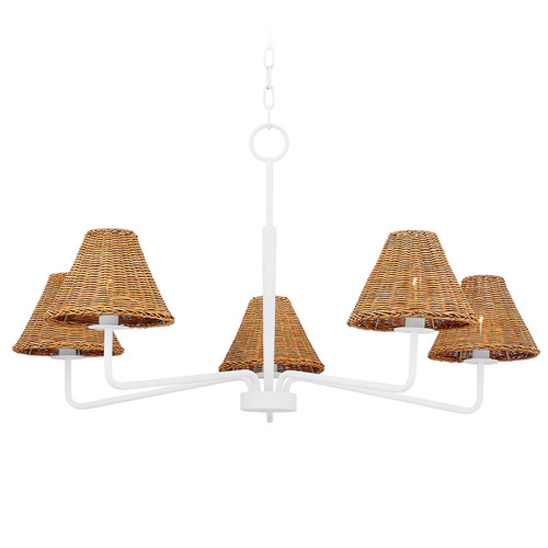 Mitzi by Hudson Valley Mitzi Suki Textured White 5-Light Chandelier H704805-TWH
