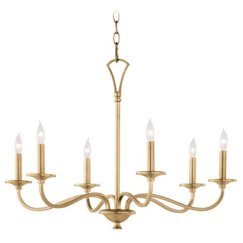 Quorum Lighting Maryse Aged Brass Chandelier by Quorum Lighting 6021-6-80
