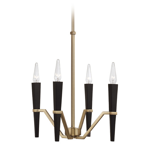 Capital Lighting Capital Lighting Enzo Aged Brass & Black Mini-Chandelier 453841AB