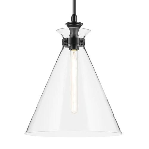 Kichler Lighting Laria 16-Inch Cone Pendant in Black by Kichler Lighting 52775BKCLR