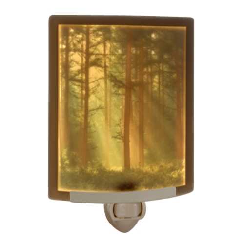 Porcelain Garden Lighting Woodland Sunbeams Curved Panel Lithophane Nightlight by Porcelain Garden Lighting NRC123