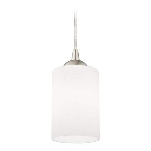 Modern Mini-Pendant Light with White Cylinder Glass