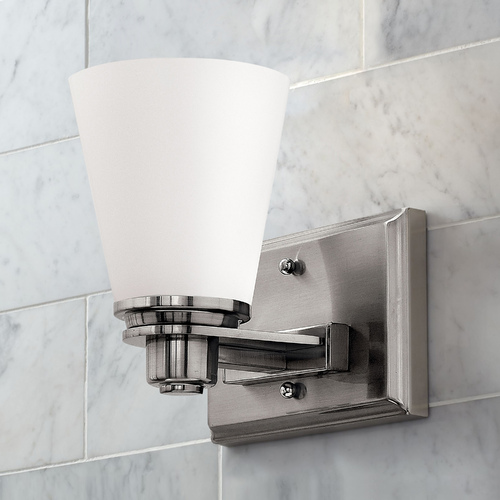 Hinkley Sconce with White Glass in Brushed Nickel by Hinkley Lighting 5550BN