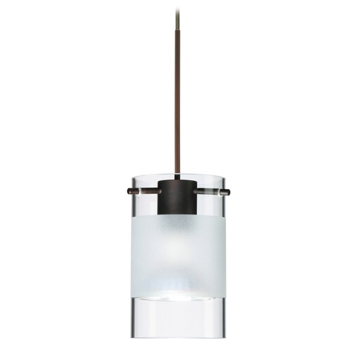Besa Lighting Scope Frosted Glass Bronze Mini-Pendant Light