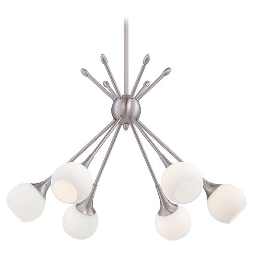 George Kovacs Lighting Pontil 6-Light Chandelier in Brushed Nickel by George Kovacs P1806-084