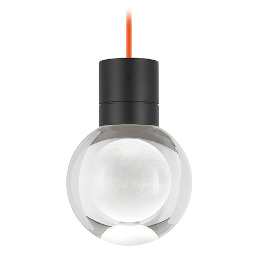 Mina 3000K LED Mini Pendant in Black & Orange by Visual Comfort Modern