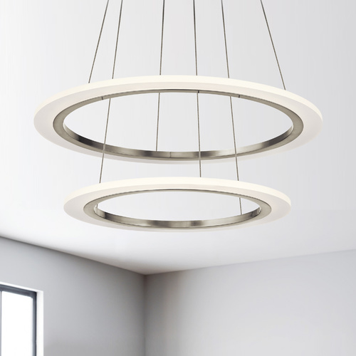 Hyvo 25-Inch Brushed Nickel LED Pendant by Elan Lighting