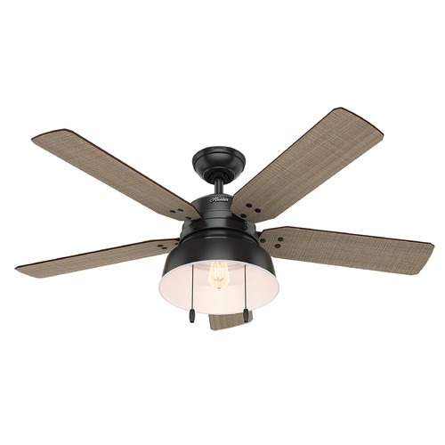 Mill Valley 52-Inch Outdoor Fan in Matte Black by Hunter Fan Company