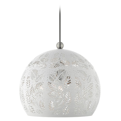 Livex Lighting Livex Lighting Pendant Light in White with Brushed Nickel Accents 49543-03