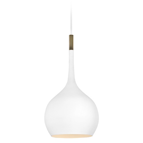 Hinkley Ziggy Medium Pendant in Chalk White & Brass by Hinkley Lighting 4457CI