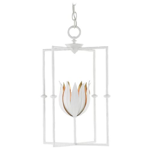 Currey and Company Lighting Currey and Company Tulipano Gesso White / Gold Leaf Pendant Light 9000-0630