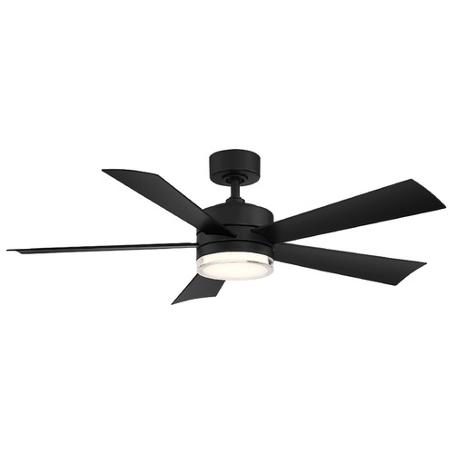 Modern Forms by WAC Lighting Modern Forms Wynd Matte Black LED Ceiling Fan with Light FR-W1801-60L-35-MB