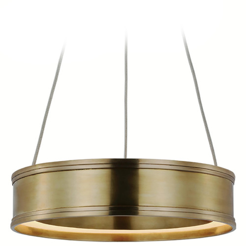 Visual Comfort Signature Collection Chapman & Myers Connery Pendant in White & Brass by VC Signature CHC1611AB