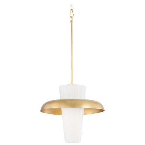Mallory Aged Brass Pendant with by Quorum Lighting