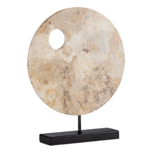 Currey and Company Lighting Currey and Company Wes Natural Stone & Black Sculpture 1200-0772